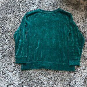 Karen Scott Sport Long Sleeve Fleece Shirt Women's Size M Green